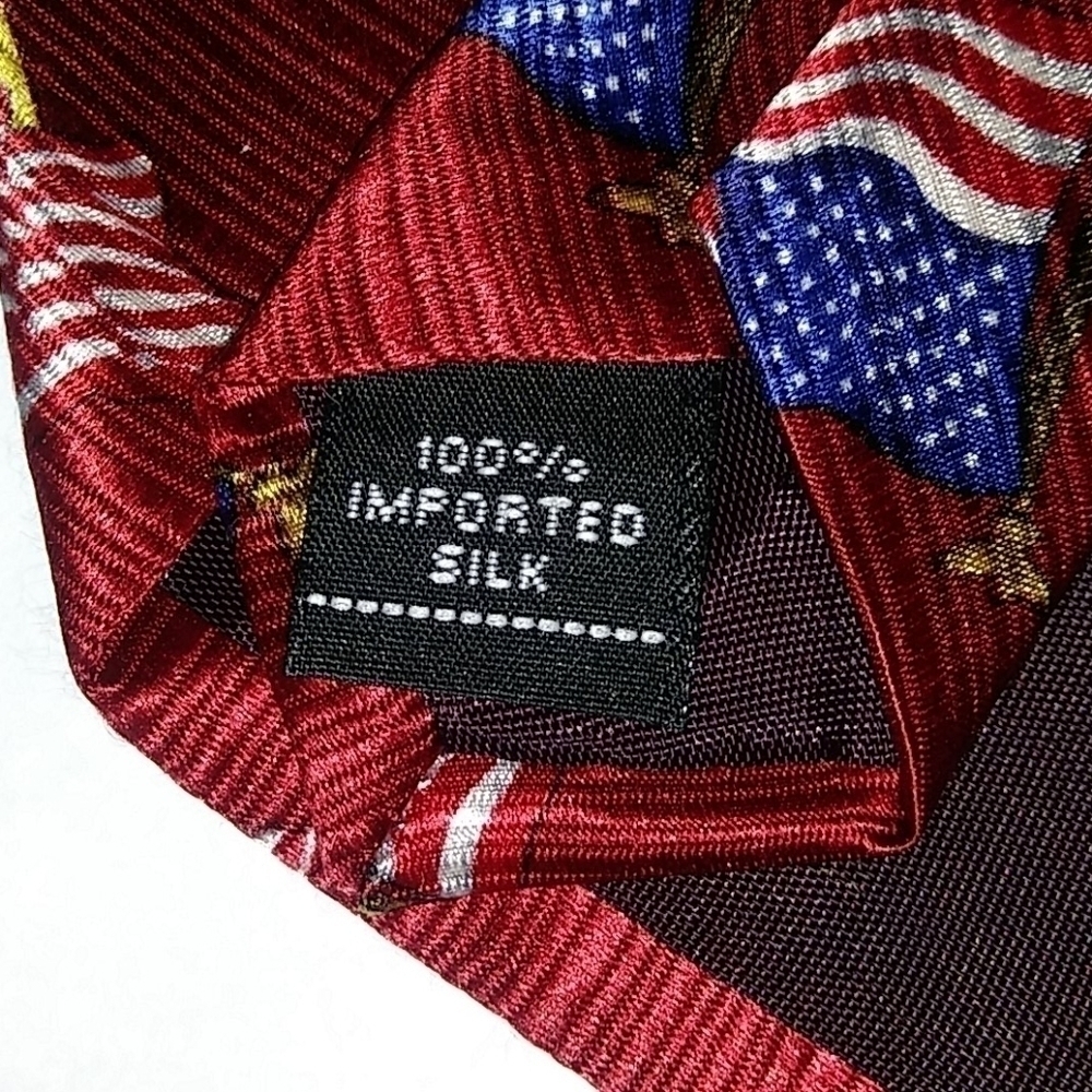 Saville Row American Flag 100% Silk Necktie 🇺🇸 Like New ! - Picture 5 of 6